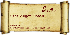 Steininger Ahmed névjegykártya